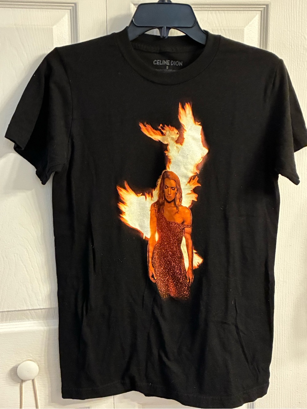 Celine Dion Tee Shirt “Courage” Tour.  Size Small. Black with Orange.